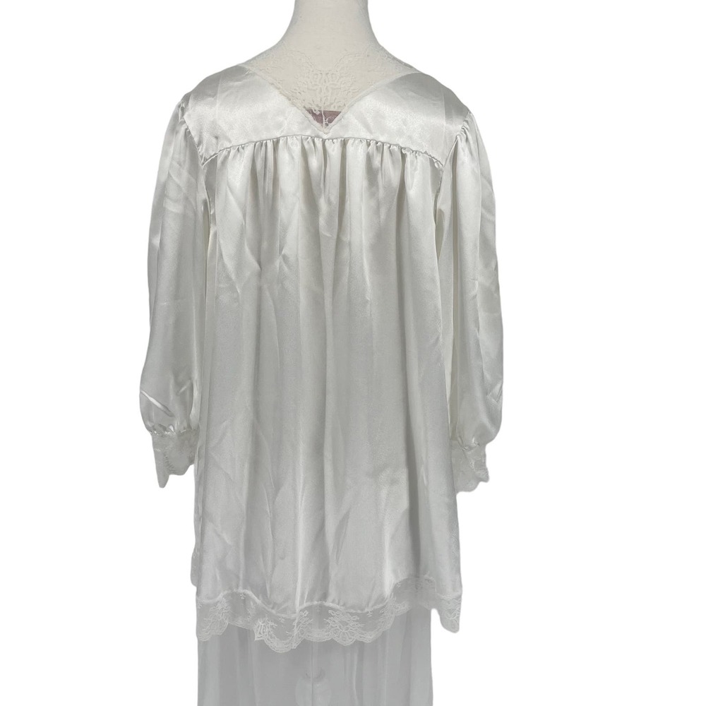 Vintage Nightgown & Robe Set Me 2 Sleepwear White ILGWU Women’s Large - Picture 4 of 16